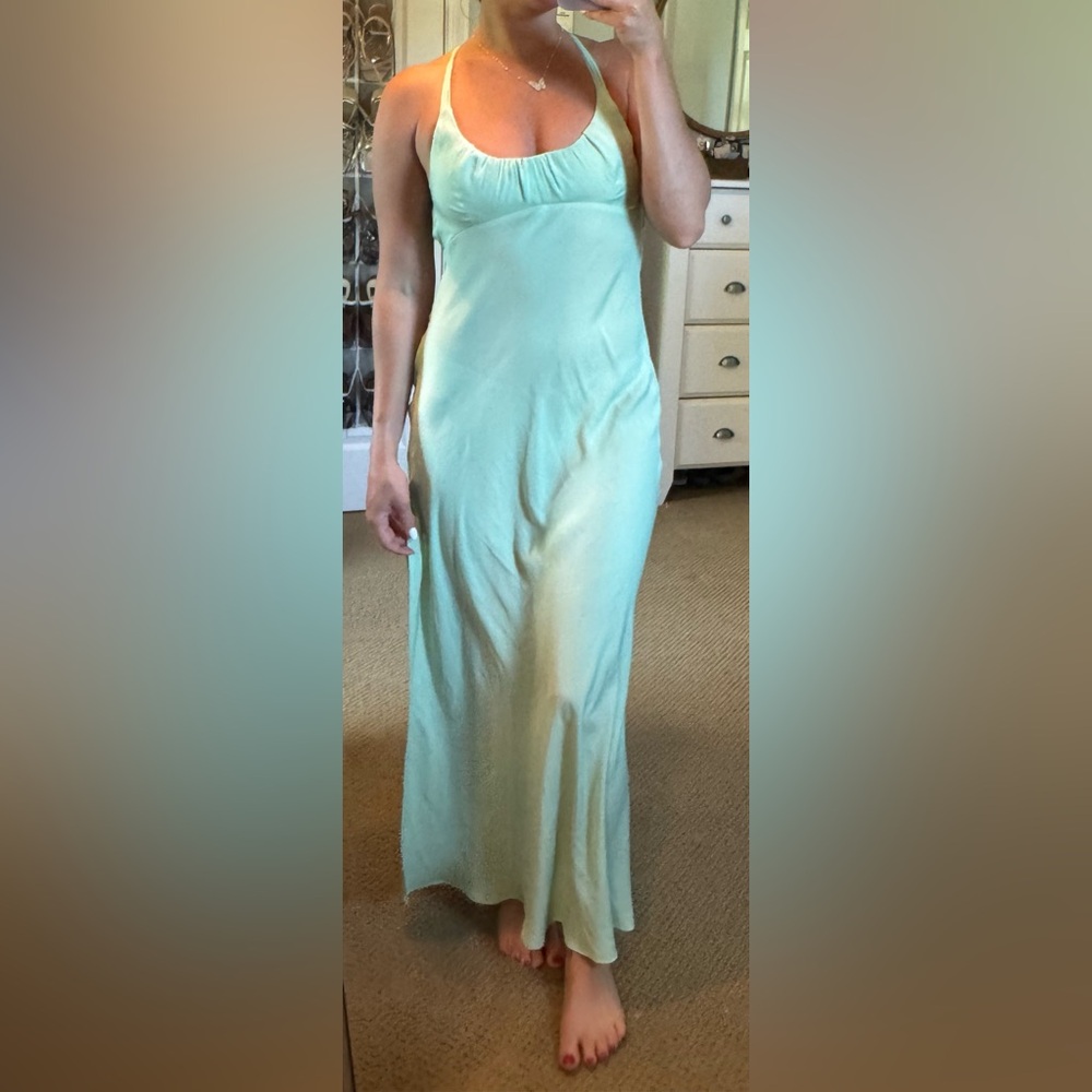 green maxi dress